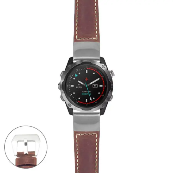 g.dmk2.p560a Main Rust StrapsCo DASSARI Salvage Thick Padded Distressed Italian Leather Watch Band Strap with Silver Buckle