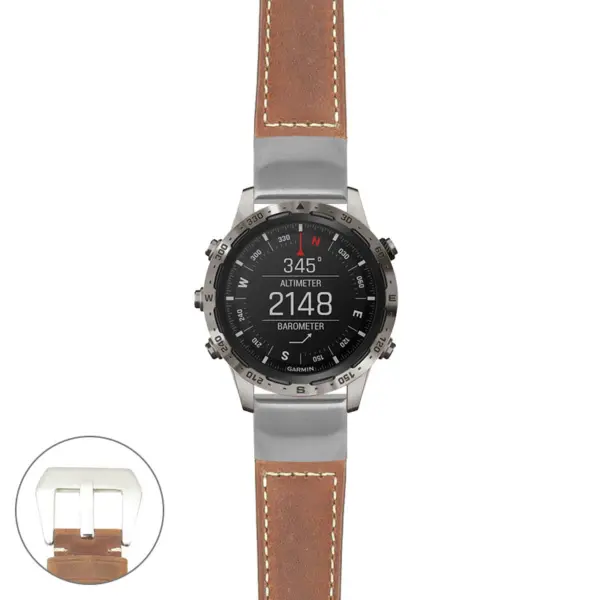 g.mrq.p560a Main Tan StrapsCo DASSARI Salvage Thick Padded Distressed Italian Leather Watch Band Strap with Silver Buckle