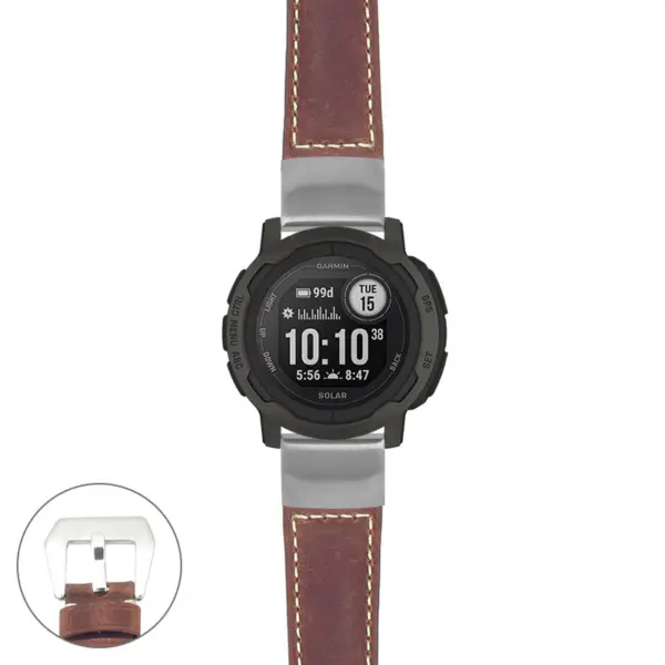 g.i2.p560a Main Rust StrapsCo DASSARI Salvage Thick Padded Distressed Italian Leather Watch Band Strap with Silver Buckle