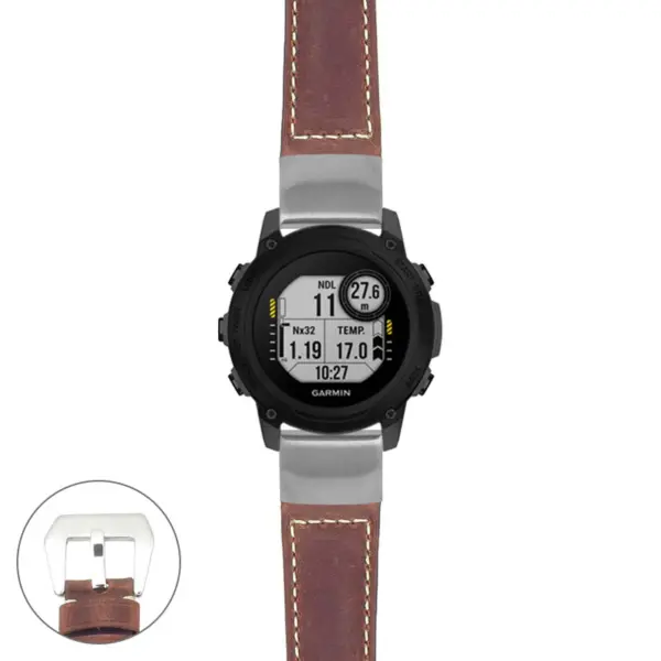 g.dg1.p560a Main Rust StrapsCo DASSARI Salvage Thick Padded Distressed Italian Leather Watch Band Strap with Silver Buckle