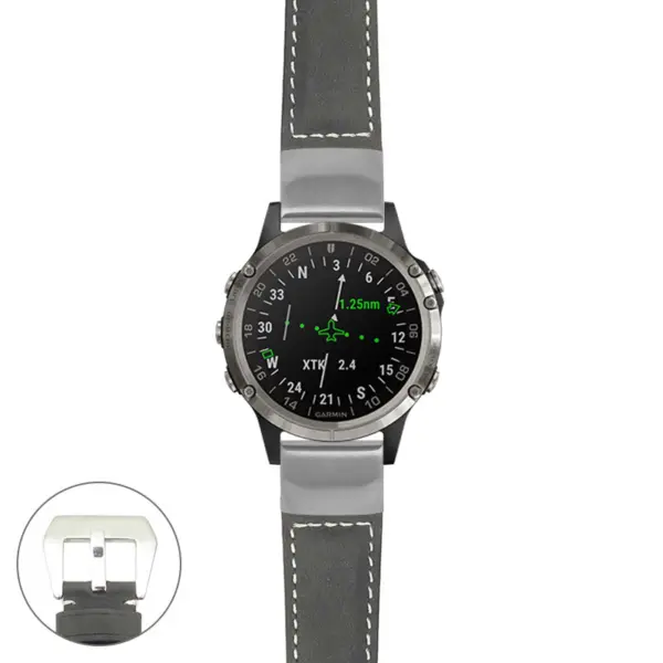 g.d2d.p560a Main Black StrapsCo DASSARI Salvage Thick Padded Distressed Italian Leather Watch Band Strap with Silver Buckle