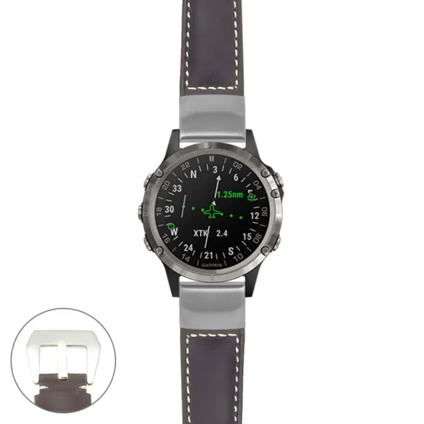 g.d2d.p560a Main Dark Brown StrapsCo DASSARI Salvage Thick Padded Distressed Italian Leather Watch Band Strap with Silver Buckle