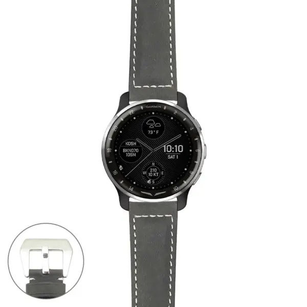 g.dax10.p560a Main Black StrapsCo DASSARI Salvage Thick Padded Distressed Italian Leather Watch Band Strap with Silver Buckle