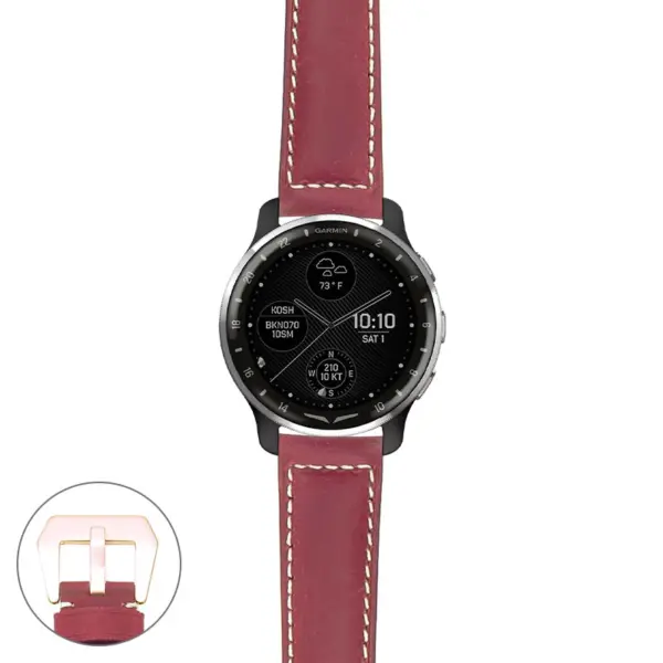 g.dax10.p560a Main Red StrapsCo DASSARI Salvage Thick Padded Distressed Italian Leather Watch Band Strap with Rose Gold Buckle