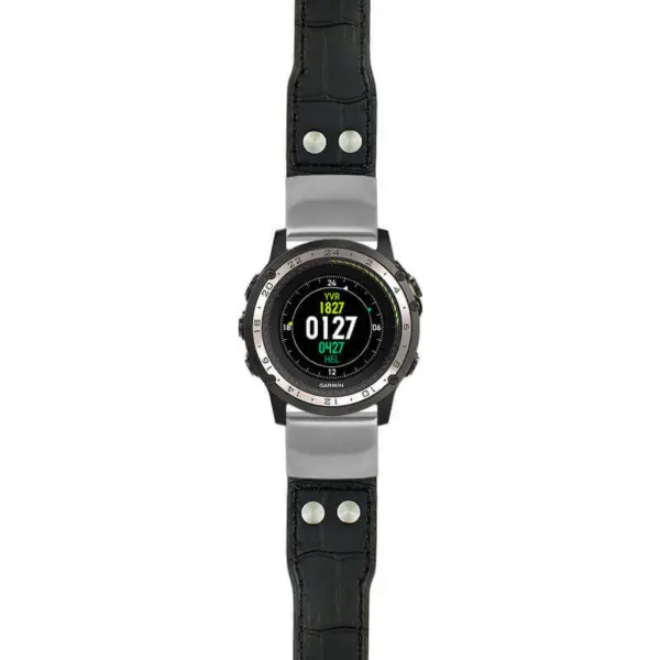 g.d2ch.iw1 Main Black StrapsCo DASSARI Aviator Crocodile Embossed Leather Strap 22mm