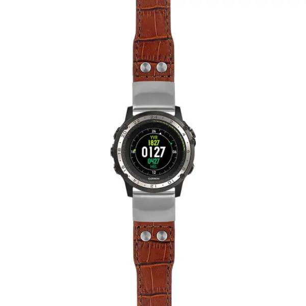 g.d2ch.iw1 Main Brown StrapsCo DASSARI Aviator Crocodile Embossed Leather Strap 22mm