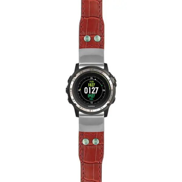 g.d2ch.iw1 Main Red StrapsCo DASSARI Aviator Crocodile Embossed Leather Strap 22mm