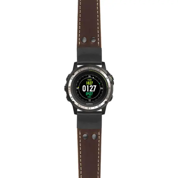 g.d2ch.ds15 Main Brown StrapsCo DASSARI Pilot Leather Watch Band with Matte Black Buckle 22mm