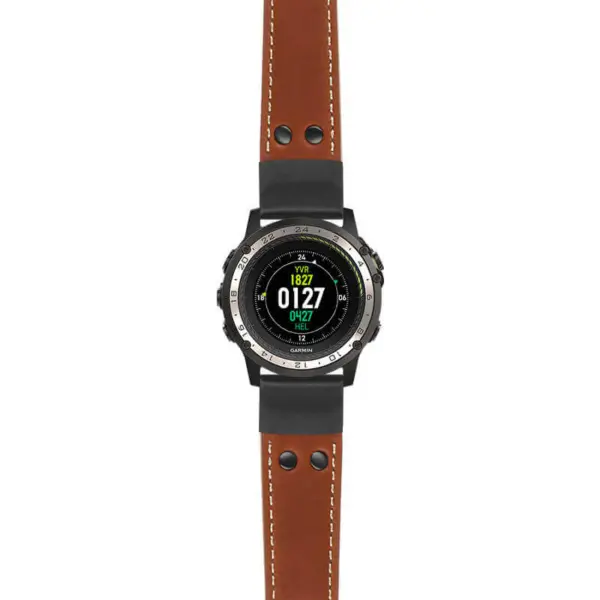 g.d2ch.ds15 Main Tan StrapsCo DASSARI Pilot Leather Watch Band with Matte Black Buckle 22mm