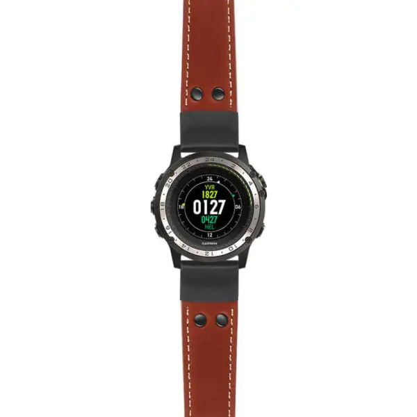 g.d2ch.ds15 Main Rust StrapsCo DASSARI Pilot Leather Watch Band with Matte Black Buckle 22mm