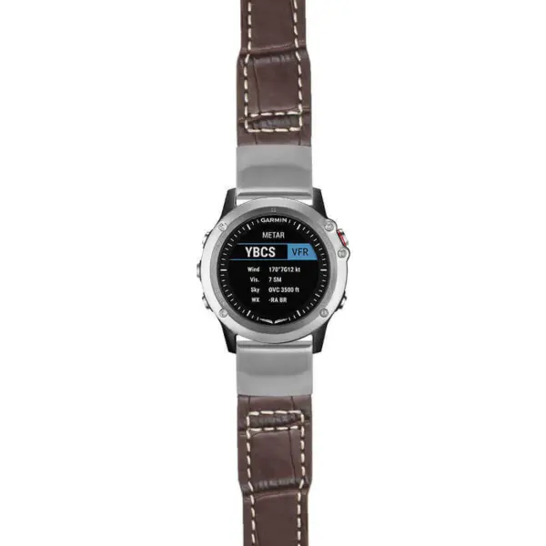 g.d2bv.iw12 Main Brown StrapsCo DASSARI Alligator Pilot Strap For 22mm