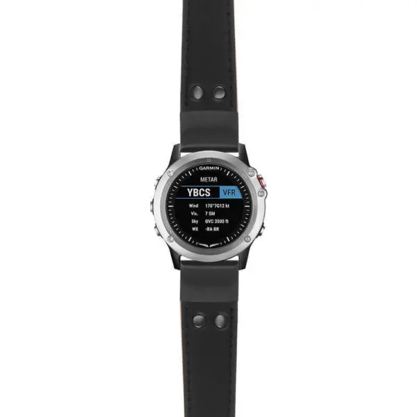 g.d2bv.ds15 Main Black StrapsCo DASSARI Pilot Leather Watch Band with Matte Black Buckle 22mm