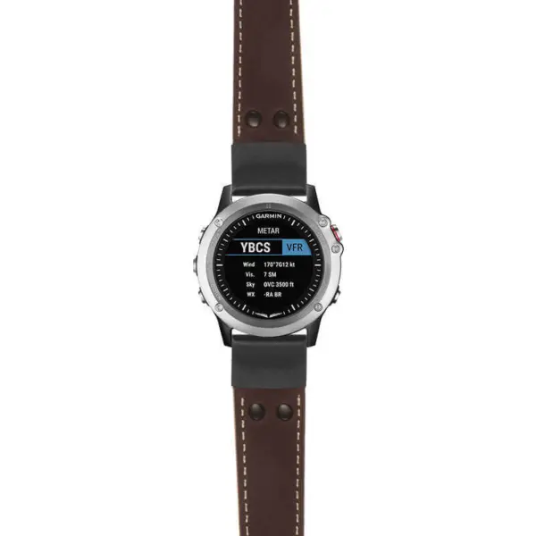 g.d2bv.ds14 Main Brown StrapsCo DASSARI Vintage Leather Pilot Watch Band with Matte Black Buckle 22mm