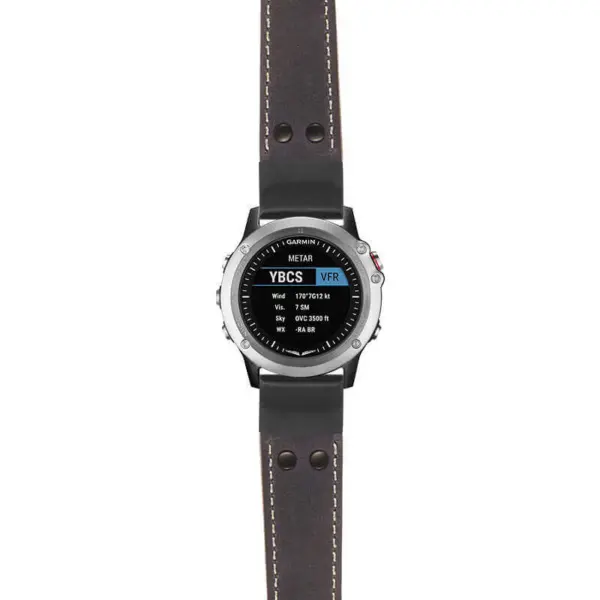 g.d2bv.ds14 Main Blue StrapsCo DASSARI Vintage Leather Pilot Watch Band with Matte Black Buckle 22mm