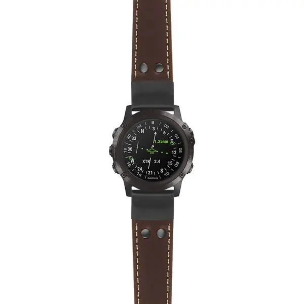g.d2dpx.ds15 Main Brown StrapsCo DASSARI Pilot Leather Watch Band with Matte Black Buckle 22mm