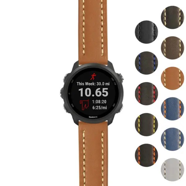 g.f245.st23 Gallery Tan & White StrapsCo Heavy Duty Mens Leather Watch Band Strap 20mm