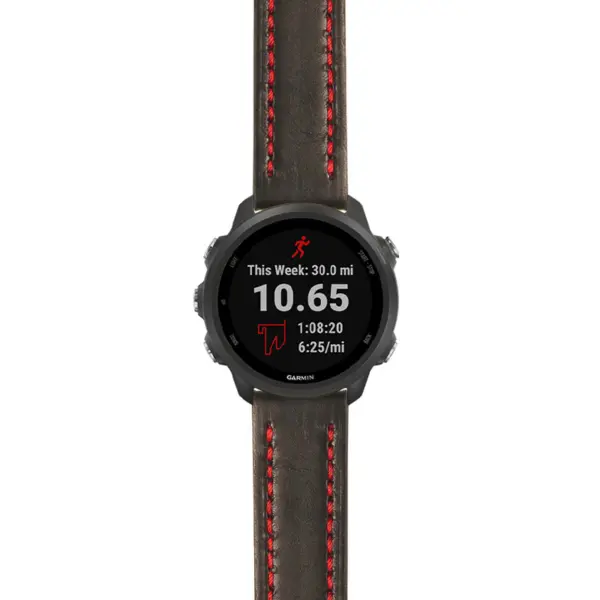g.f245.st23 Main Black & Red StrapsCo Heavy Duty Mens Leather Watch Band Strap 20mm