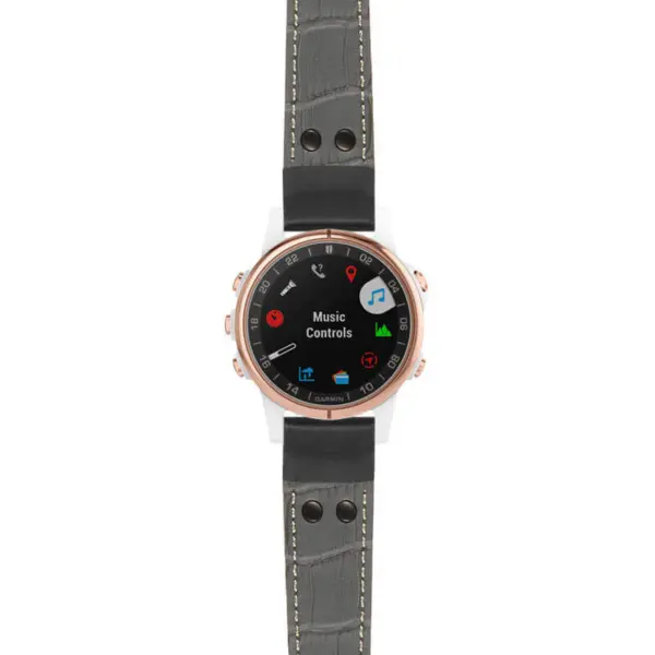 g.d2ds.ds16 Main Grey StrapsCo DASSARI Croc Embossed Leather Pilot Watch Band with Matte Black Buckle 20mm