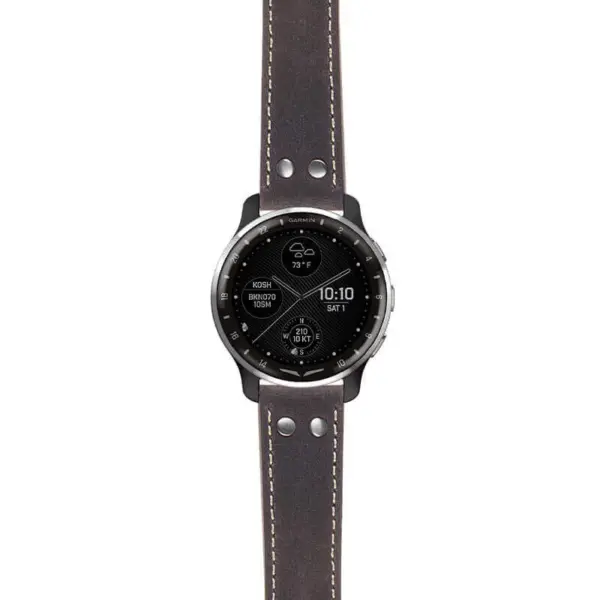 g.dax10.ds14 Main Blue StrapsCo DASSARI Vintage Leather Pilot Watch Band with Brush Silver Buckle 20mm