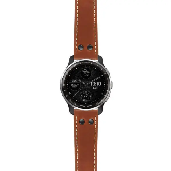 g.dax10.ds15 Main Tan StrapsCo DASSARI Pilot Leather Watch Band with Matte Black Buckle 20mm