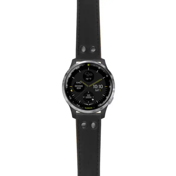 g.d2a.ds15 Main Black StrapsCo DASSARI Pilot Leather Watch Band with Matte Black Buckle 20mm