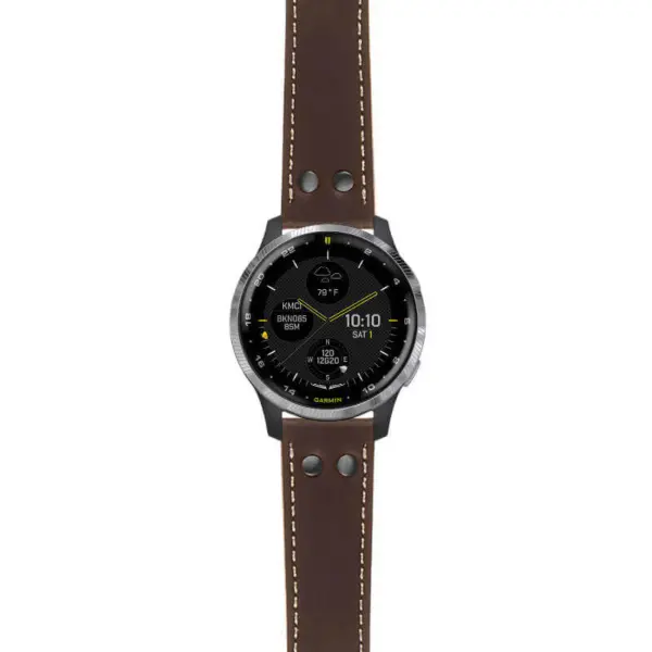 g.d2a.ds15 Main Brown StrapsCo DASSARI Pilot Leather Watch Band with Matte Black Buckle 20mm