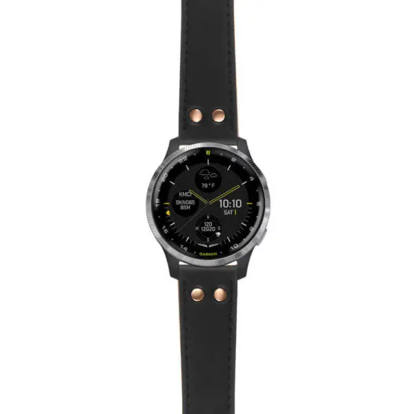 g.d2a.ds15 Main Black StrapsCo DASSARI Pilot Leather Watch Band with Rose Gold Buckle 20mm