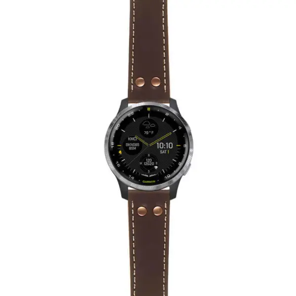 g.d2a.ds15 Main Brown StrapsCo DASSARI Pilot Leather Watch Band with Rose Gold Buckle 20mm