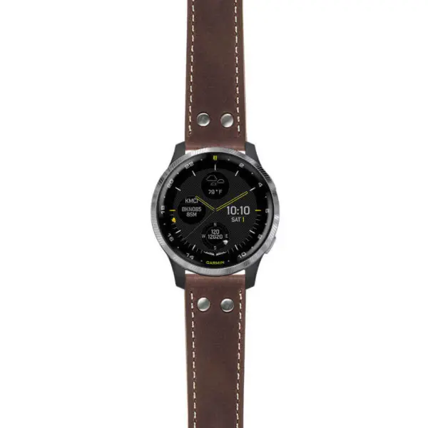 g.d2a.ds14 Main Brown StrapsCo DASSARI Vintage Leather Pilot Watch Band with Brush Silver Buckle 20mm