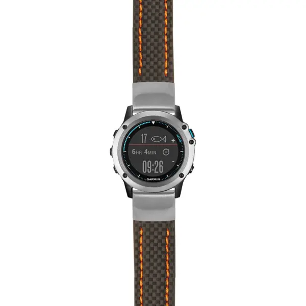 g.qtx3.st25 Main Black & Orange StrapsCo Heavy Duty Carbon Fiber Watch Strap 22mm