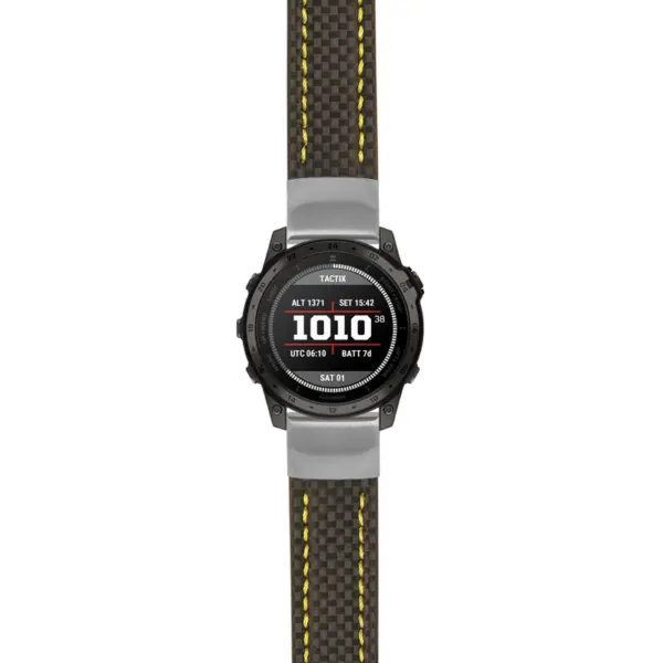 g.t7.st25 Main Black & Yellow StrapsCo Heavy Duty Carbon Fiber Watch Strap 22mm