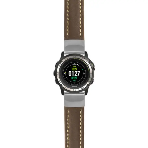 g.d2ch.st23 Main Brown & White StrapsCo Heavy Duty Mens Leather Watch Band Strap 20mm