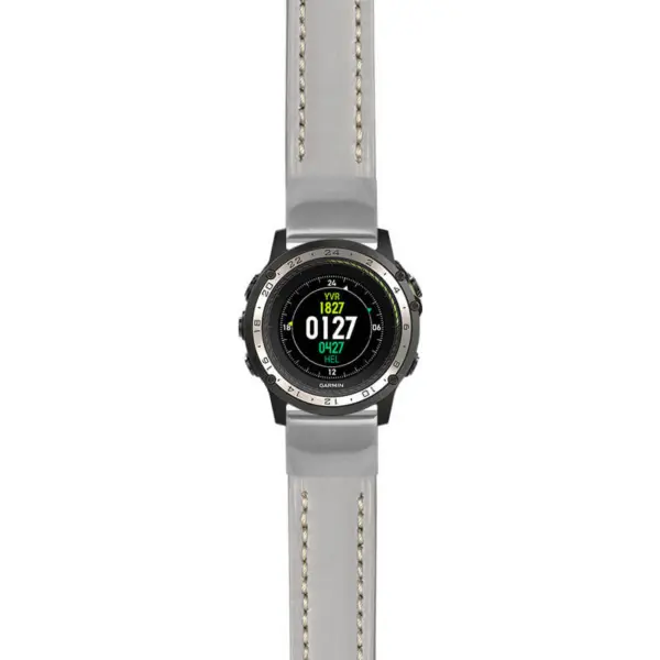 g.d2ch.st23 Main Grey & White StrapsCo Heavy Duty Mens Leather Watch Band Strap 20mm