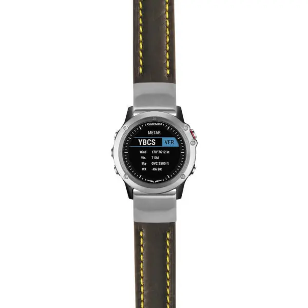 g.d2bv.st23 Main Black & Yellow StrapsCo Heavy Duty Mens Leather Watch Band Strap 20mm