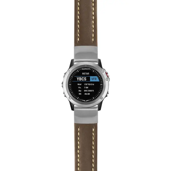 g.d2bv.st23 Main Brown & White StrapsCo Heavy Duty Mens Leather Watch Band Strap 20mm
