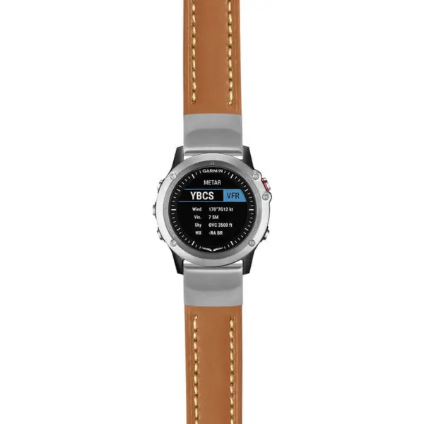 g.d2bv.st23 Main Tan & White StrapsCo Heavy Duty Mens Leather Watch Band Strap 20mm