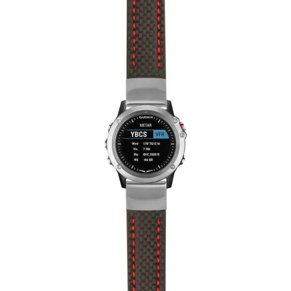 g.d2bv.st25 Main Black & Red StrapsCo Heavy Duty Carbon Fiber Watch Strap 20mm