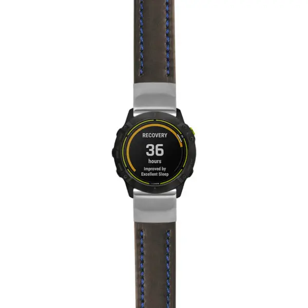 g.ed.st23 Main Black & Blue StrapsCo Heavy Duty Mens Leather Watch Band Strap 20mm