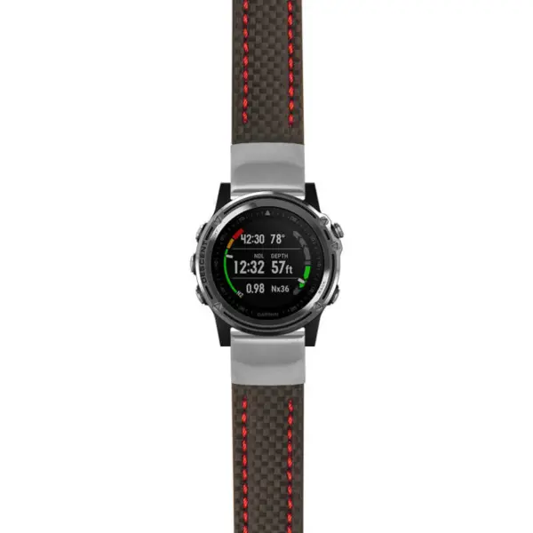 g.dmk1.st25 Main Black & Red StrapsCo Heavy Duty Carbon Fiber Watch Strap 20mm