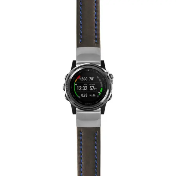g.dmk1.st23 Main Black & Blue StrapsCo Heavy Duty Mens Leather Watch Band Strap 20mm