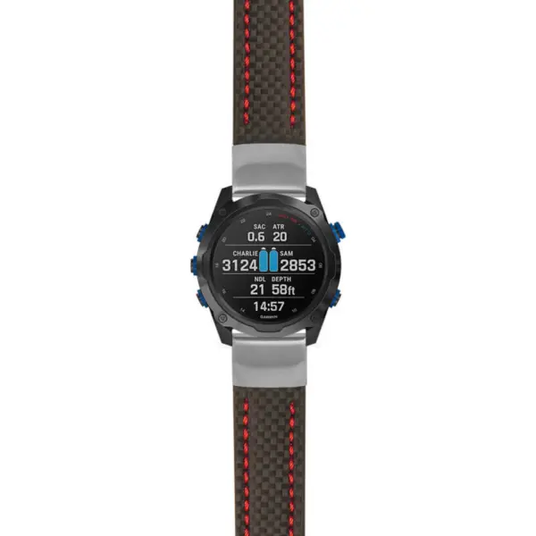 g.dmk2.st25 Main Black & Red StrapsCo Heavy Duty Carbon Fiber Watch Strap 20mm