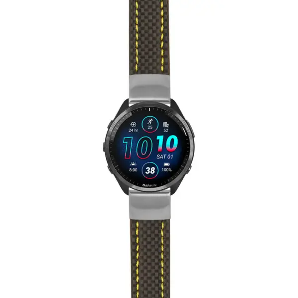 g.f965.st25 Main Black & Yellow StrapsCo Heavy Duty Carbon Fiber Watch Strap 20mm
