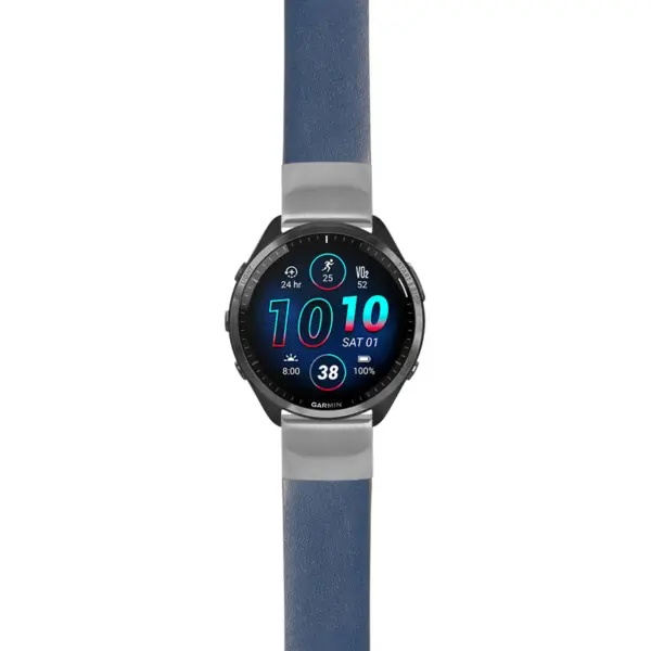 g.f965.st24 Main Blue StrapsCo Heavy Duty Leather Watch Band Strap 20mm