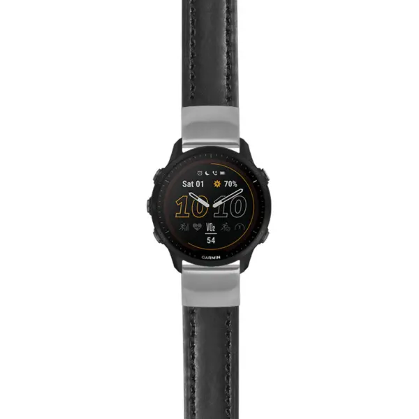 g.f955.st23 Main Black StrapsCo Heavy Duty Mens Leather Watch Band Strap 20mm