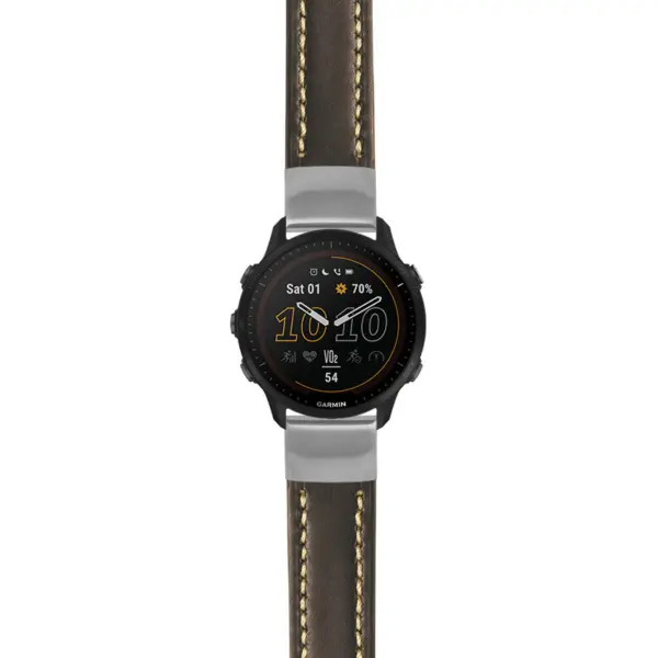 g.f955.st23 Main Black & White StrapsCo Heavy Duty Mens Leather Watch Band Strap 20mm