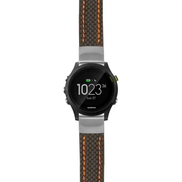 g.f935.st25 Main Black & Orange StrapsCo Heavy Duty Carbon Fiber Watch Strap 20mm