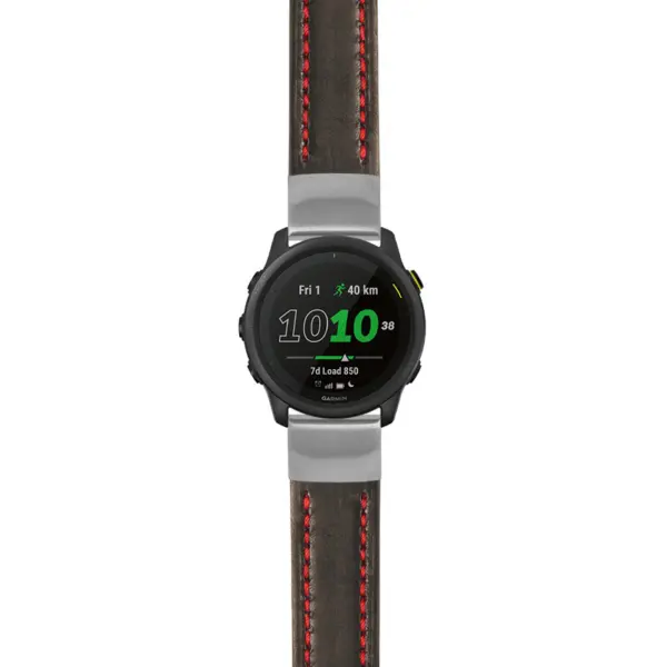 g.f745.st23 Main Black & Red StrapsCo Heavy Duty Mens Leather Watch Band Strap 20mm