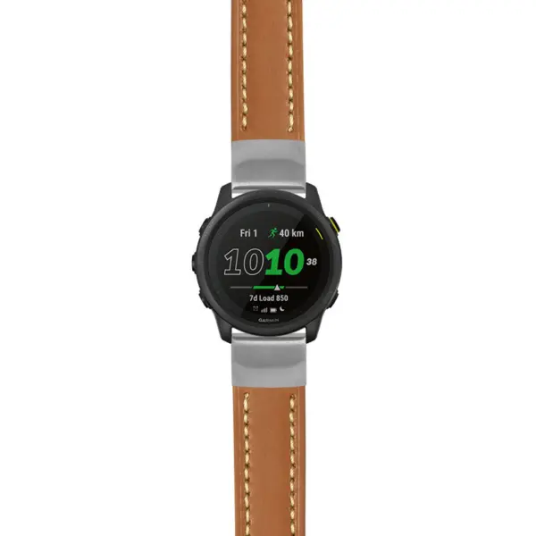 g.f745.st23 Main Tan & White StrapsCo Heavy Duty Mens Leather Watch Band Strap 20mm