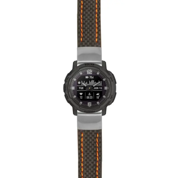 g.ix.st25 Main Black & Orange StrapsCo Heavy Duty Carbon Fiber Watch Strap 20mm