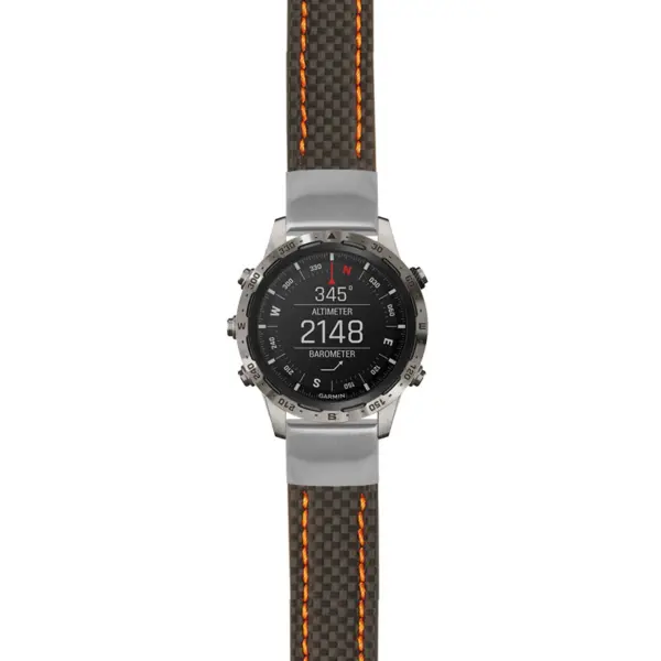 g.mrq.st25 Main Black & Orange StrapsCo Heavy Duty Carbon Fiber Watch Strap 20mm